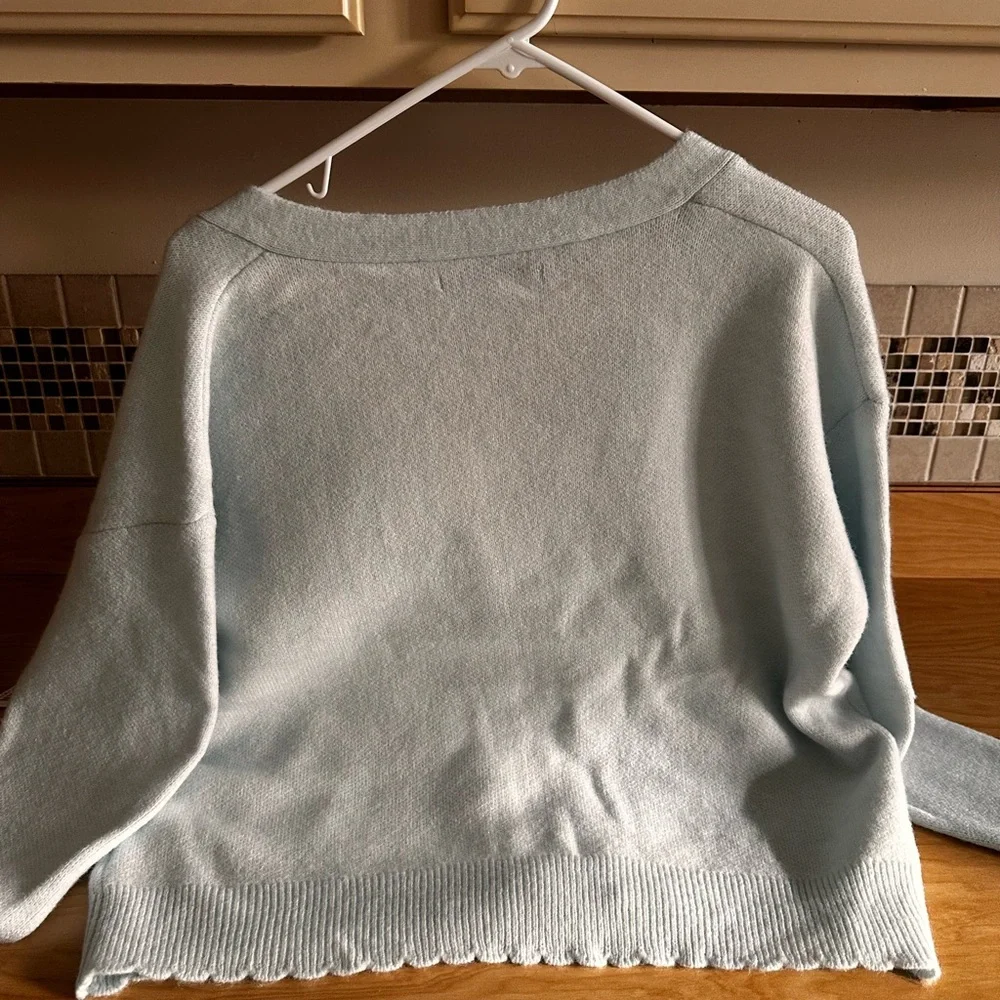 Celebrity Pink Soft Blue pearl Button-Up Cardigan - Picture 8 of 14